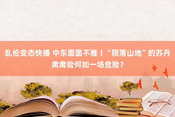 乱伦变态快播 中东面面不雅丨“陨落山地”的苏丹肃肃验何如一场危险？