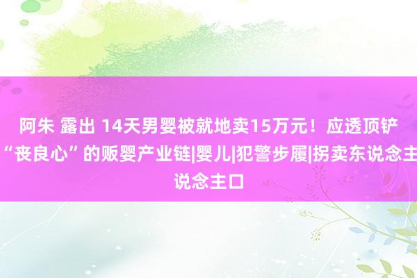 阿朱 露出 14天男婴被就地卖15万元！应透顶铲除“丧良心”的贩婴产业链|婴儿|犯警步履|拐卖东说念主口