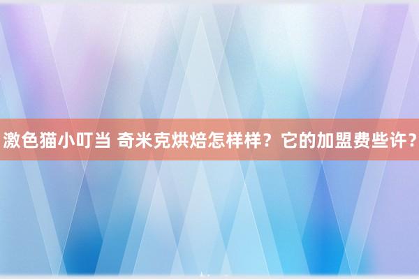 激色猫小叮当 奇米克烘焙怎样样？它的加盟费些许？