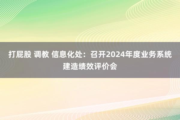 打屁股 调教 信息化处：召开2024年度业务系统建造绩效评价